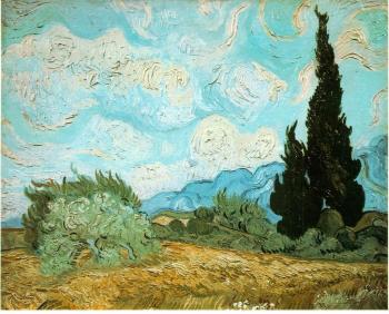 Wheat Field with Cypresses III